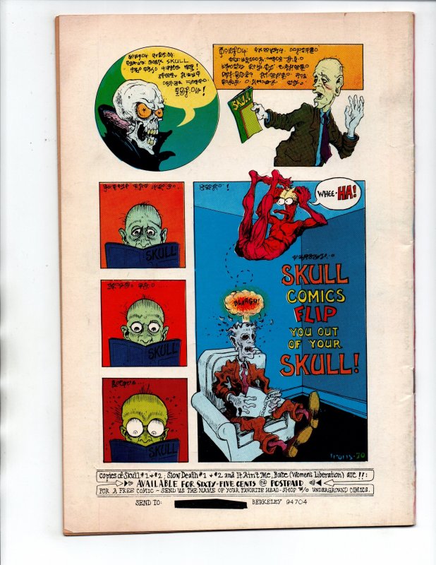 Skull Comics #2 - 4th Print - Underground - Last Gasp - 1971 - VG