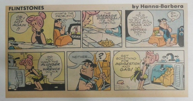 The Flintstones Sunday Page by Hanna-Barbera from 6/17/1979 Third Size Page !