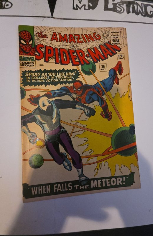 The Amazing Spider-Man #36 (1966)when fall the meteor foxxing tanning