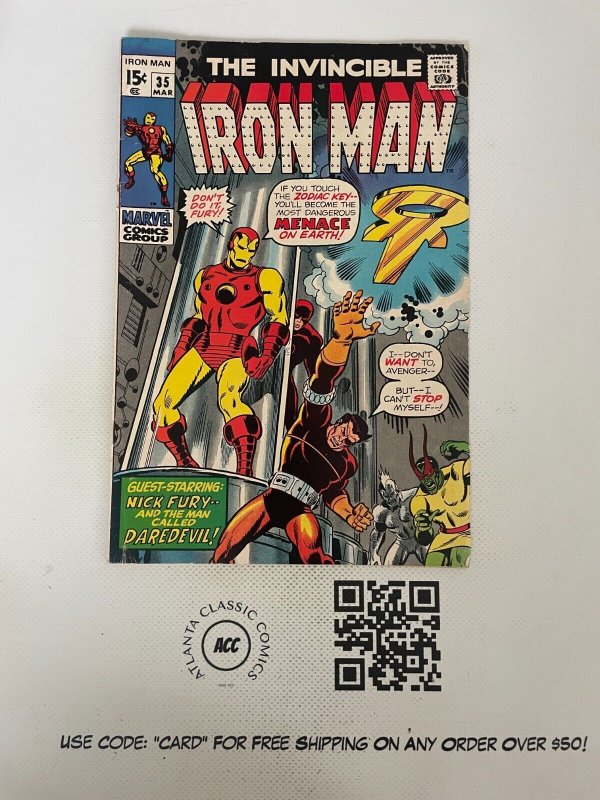 Invincible Iron Man # 35 FN- Marvel Comic Book Nick Fury Avengers Hulk 11 J224