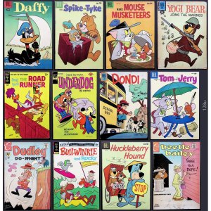 Vintage Cartoon Comic Book 12x Lot: Daffy Duck, Tom & Jerry, Yogi Bear Rocky