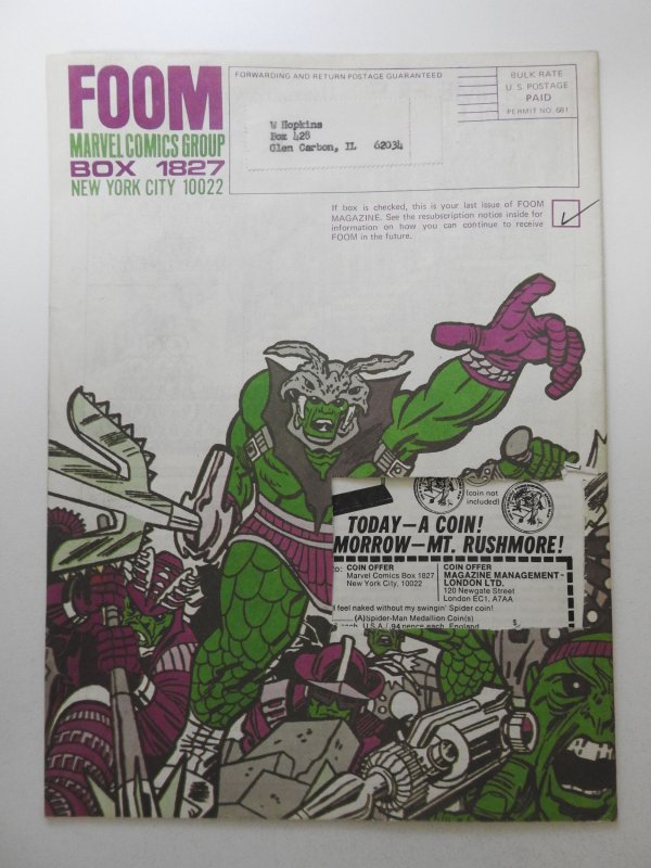 FOOM #4 (1973) Good Condition Coupon Cut out back cover