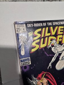 The Silver Surfer #4 (1969)vs Thor -big key- small 1 inch lower spine