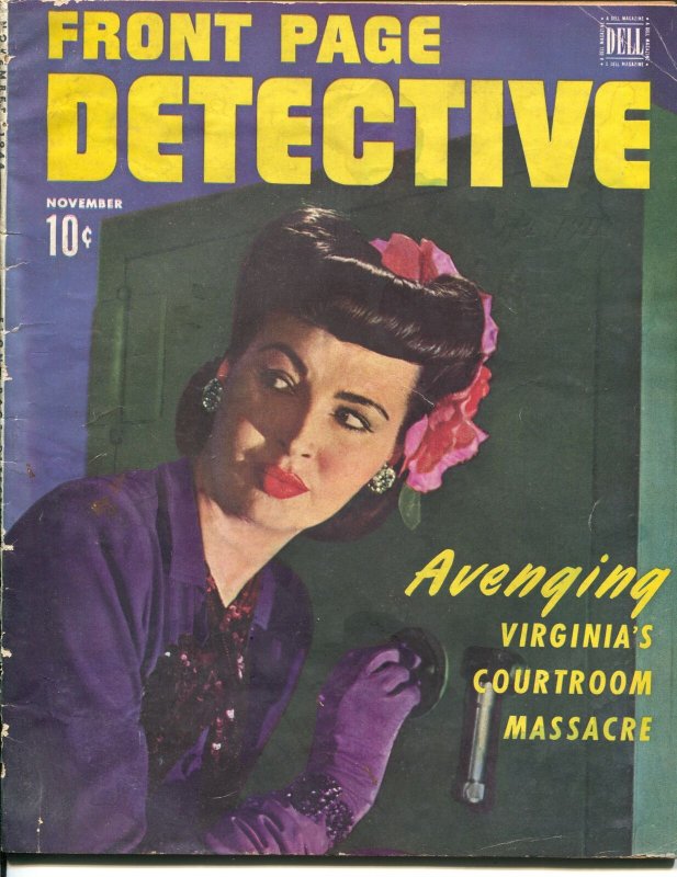 Front Page Detective 11/1940-Dell-one armed woman-female safe cracker-G