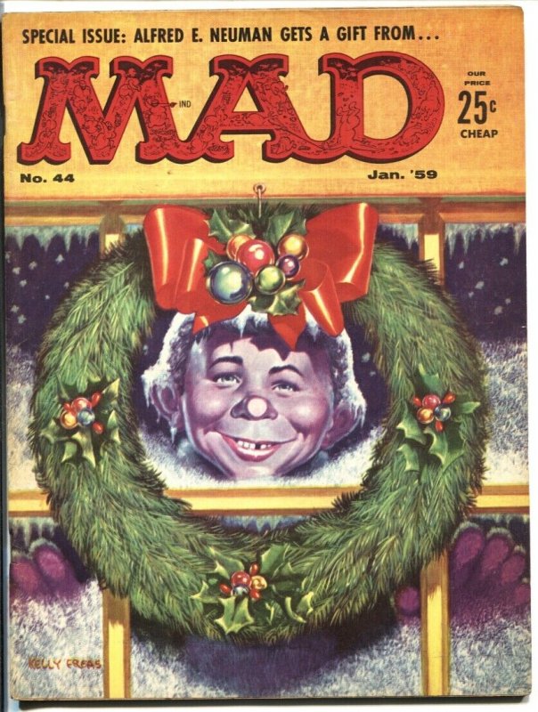 MAD #44 VF ALFRED E NEUMAN CHRISTMAS COVER-WOOD-ORLANDO-MARTIN-1959