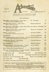 Adventure--January 1927--Pulp Magazine--Ridgway--FR