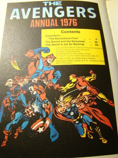 UK EDITION ANNUAL - AVENGERS 1976 *NM- 9.2* *RARE* HARDBACK THOR GIANT MAN