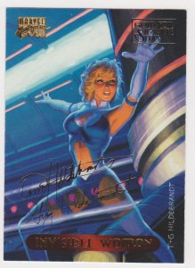 1994 Marvel Masterpieces Gold Foil Signature Series #55 Invisible Woman/Hilderbr