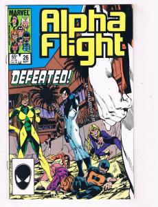 Alpha Flight #26 VF Marvel Comics Copper Age Comic Book Sept 1985 DE41 AD18