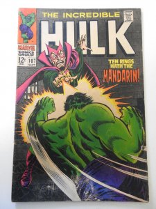 The Incredible Hulk #107 (1968) GD/VG moisture damage, rust on bottom staple