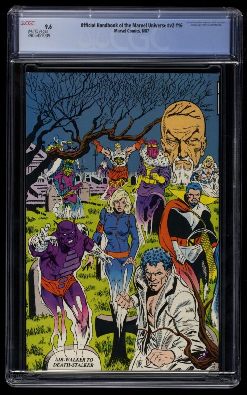 Official Handbook of the Marvel Universe #16 CGC NM+ 9.6 White Pages