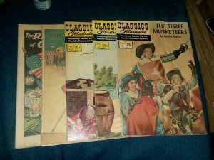 Classics Illustrated 5 Issue Silver Age Comics Lot Huck Finn Three Musketeers