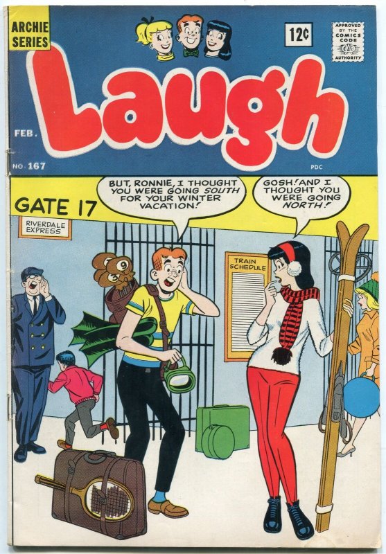 Laugh Comics #167 1965- Archie- Betty- Veronica Airport cover FN-