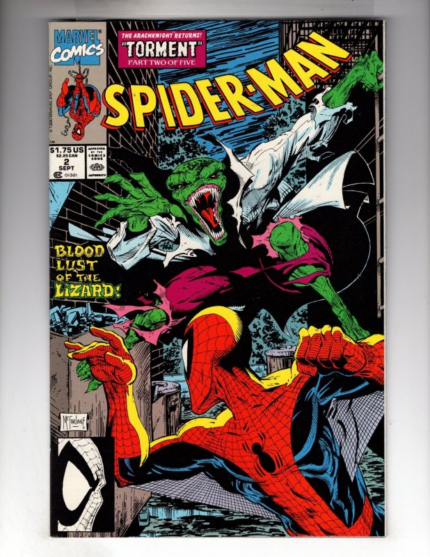 Spider-Man #2 (1990) NM- Lizard Appearance! Todd McFarlane!   / ECA7X