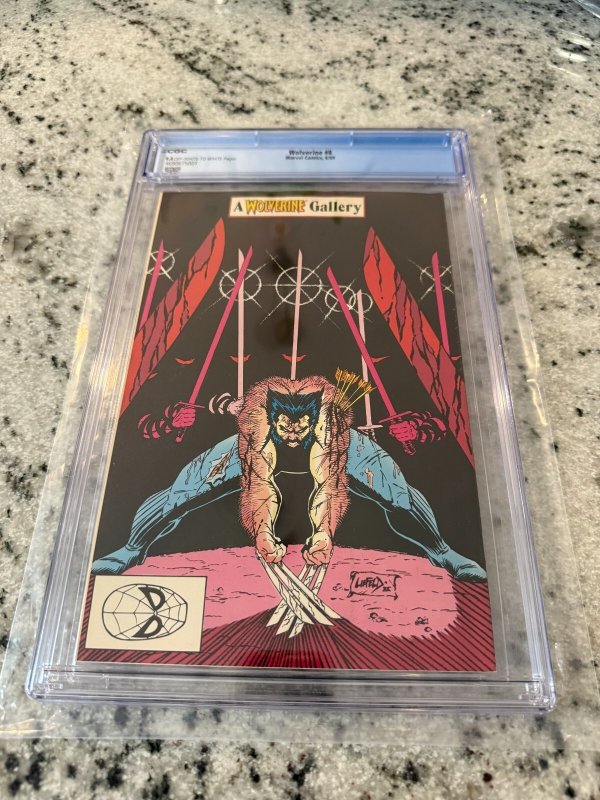 Wolverine # 8 CGC Graded 9.4 Marvel Comic Book Hulk Mr. Fixit 1989 X-Men JH24