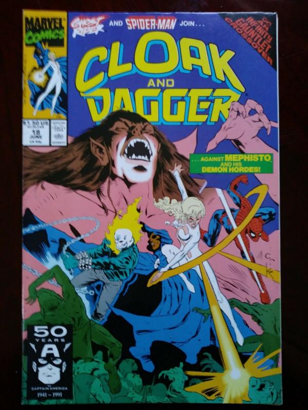 Cloak and Dagger #18 (Jun 1991, Marvel) Spider-Man Ghost Rider Thanos