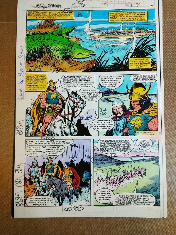 King Conan #2 page 10 Color Guide by George Roussos