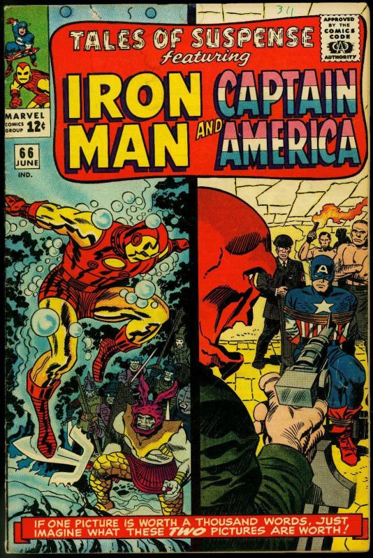 Tales Of Suspense #66 1965- Origin of RED SKULL- Iron Man Hitler VG+