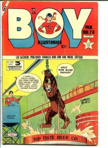 BOY COMICS #74-beer torture cover-Golden Age-Iron Jaw VG