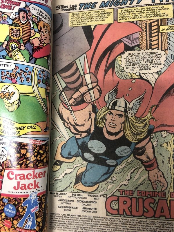 Thor (1983) # 330 (NM) Canadian Price Variant • CPV • Alan Zelenetz • Marvel