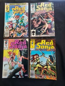 RED SONJA 4PC (VF) NEWSSTAND, VOL. 2 #2, VOL.3 #2, #8-9, BLOOD DEBT 1983-85