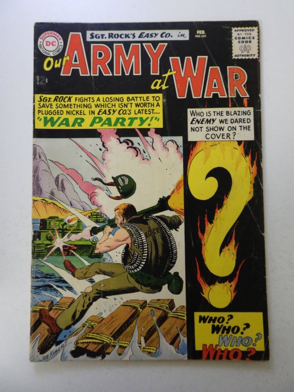 Our Army at War #151 (1965) 1st appearance of Enemy Ace GD condition