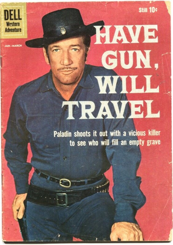 HAVE GUN WILL TRAVEL #4-1960-RICHARD BOONE--TV SERIES PHOTO COVER-DELL