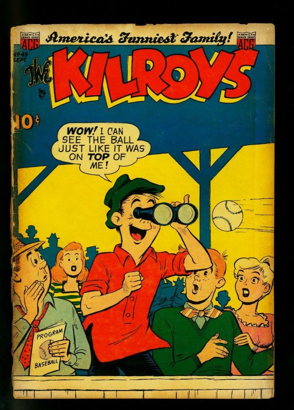 Kilroys #43 1953- Golden Age Humor- Baseball cover- G-