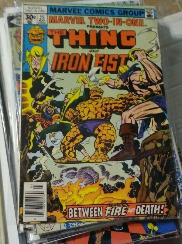 MARVEL TWO IN ONE # 25-THE THING   IRON FIST KUN LUN+ KIRBY COVER