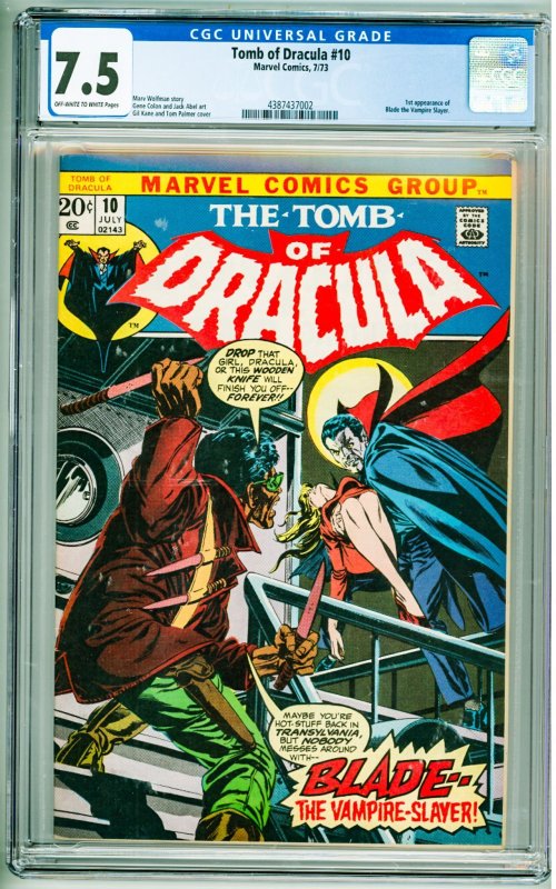 Tomb of Dracula #10 (1973) CGC 7.5! 1st Appearance of Blade the Vampire Slayer!