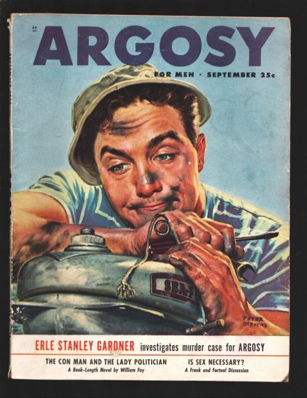 Argosy 9/1948-Popular-Transition issue-Peter Stevens cover art-Pulp thrills-c...