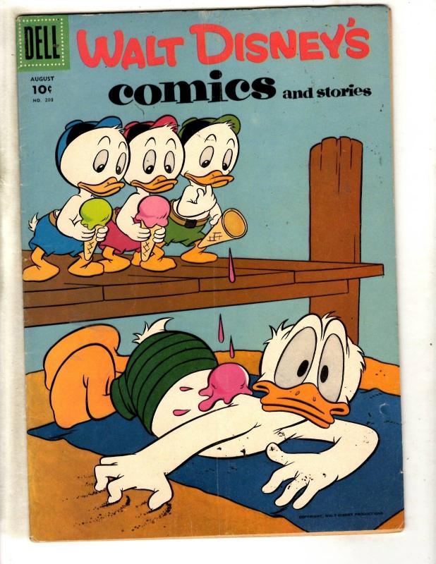 Walt Disney's Comics & Stories # 203 FN Dell Silver Age Comic Book Donald JL19