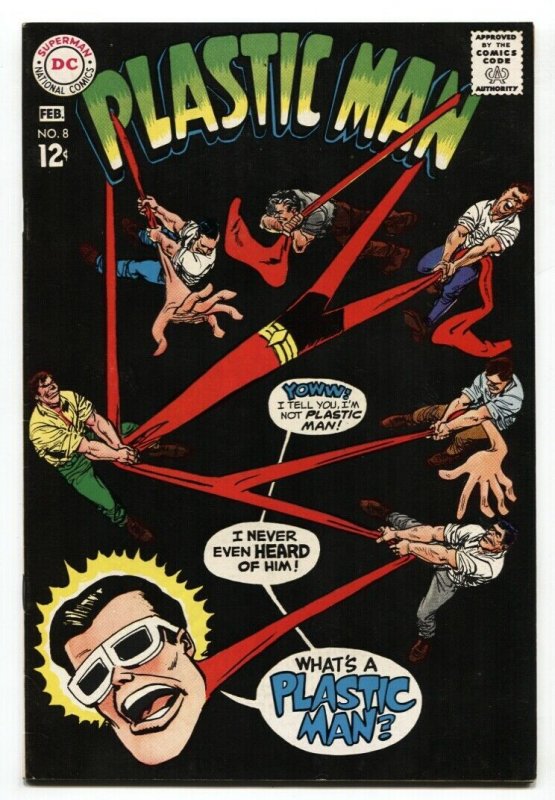 PLASTIC MAN #8 comic book 1968-DC-BLACK COVER VF+