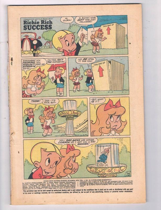 Richie Rich Success PR NO COVER Harvey Comics Comic Book DE5