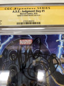 AXE Judgment Day (2022) # 1 (CGC SS 9.8) Signed Mark Brooks • Avengers x-Men