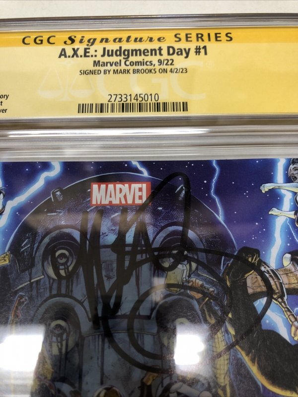 AXE Judgment Day (2022) # 1 (CGC SS 9.8) Signed Mark Brooks • Avengers x-Men