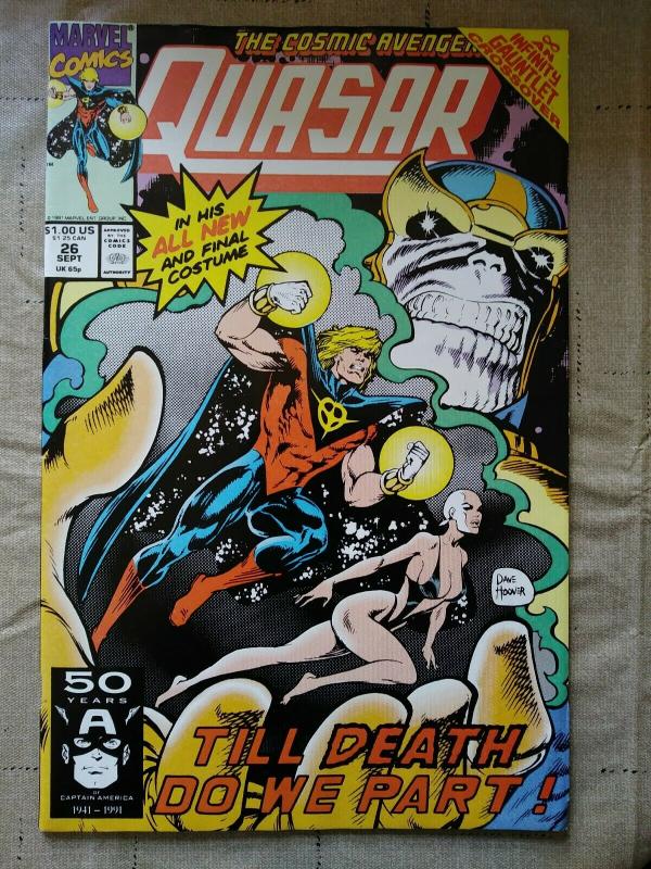 Quasar #26 (Marvel) INFINITY GAUNTLET MOONDRAGON THANOS 1991