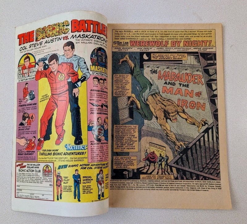 Werewolf By Night #42 FN 6.0 vs. Iron Man Classic Bronze Age Recently Cleaned