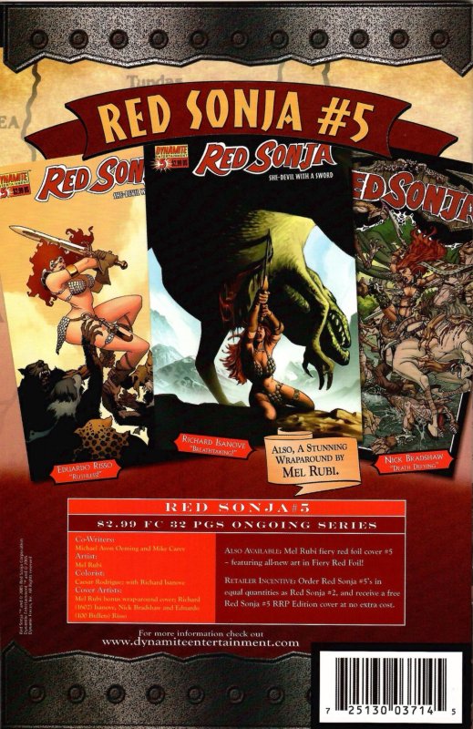 Red Sonja She-Devil With a Sword #4 Tan Cover (2005) New