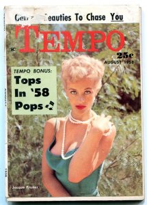 MAG: Tempo 8/1958-Sports Report-Elvis-mini-mag-pin-ups-cartoons-current event...