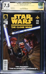Star Wars: Clone Wars #2 10/08 signed Eckstein, Taylor & Lanter Graded CGC 7.5