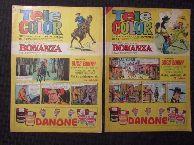 1967 TELE COLOR Spanish Comic Section #210 218 VG/VG+ Bonanza / Bugs Bunny 14pgs