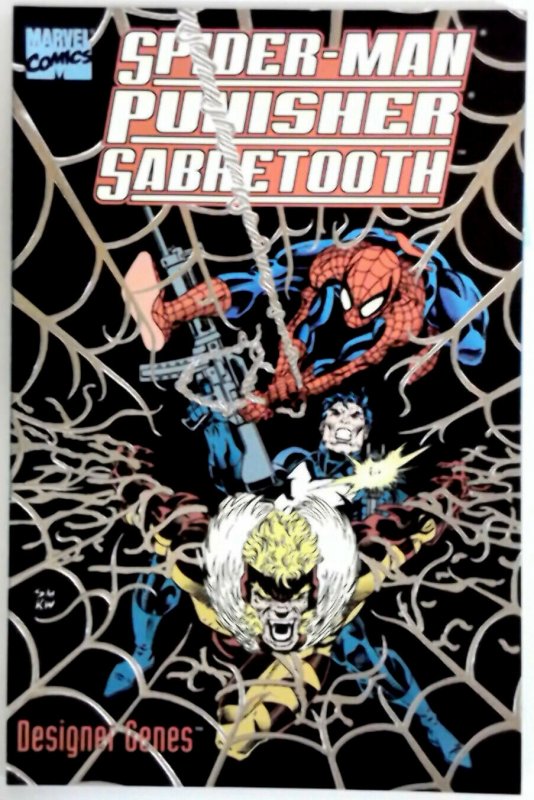 SPIDERMAN PUNISHER SABRETOOTH in DESIGNER GENES Graphic Novel Marvel Comics 1993