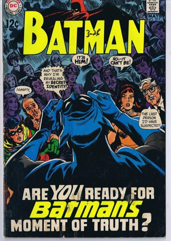 Batman #211 ORIGINAL Vintage 1969 DC Comics 