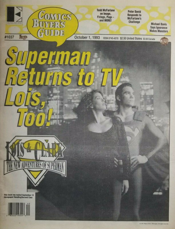 Comics Buyers Guide #1037 Oct 1993 Superman Returns to TV Lois & Clark