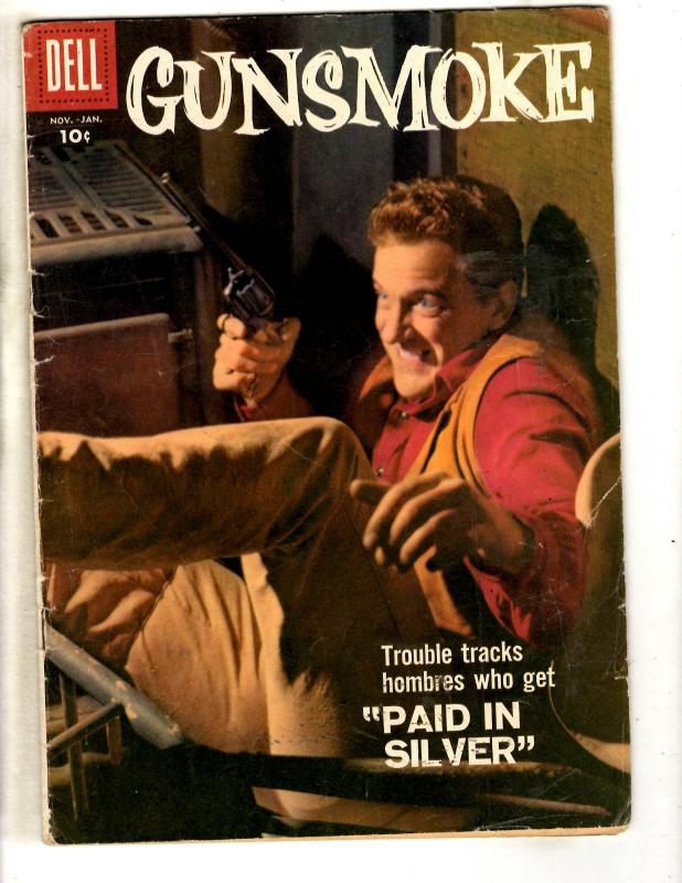 Gunsmoke # 6 VG/FN Dell Silver Age Comic Book Photo Cover Paid In Silver JL1