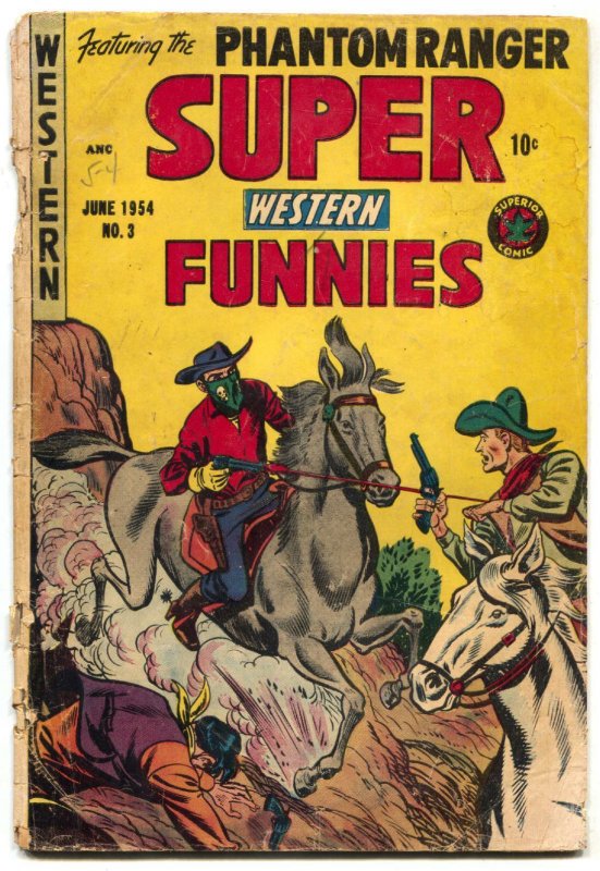 Super Western Funnies #3 1954-PHANTOM RANGER- Geronimo G