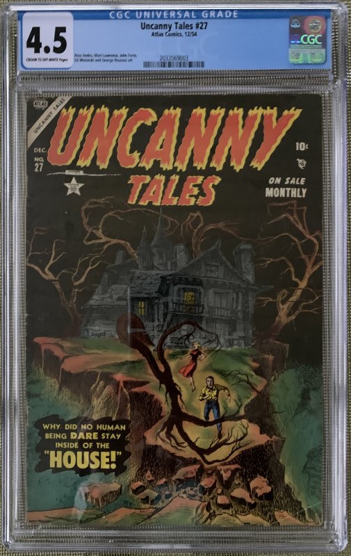 UNCANNY TALES #27 CGC 4.5 HAUNTED HOUSE COVER ROSS ANDRU ATLAS COMICS