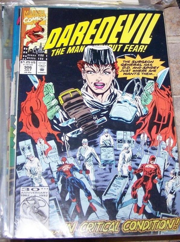  DAREDEVIL COMIC # 306 marvel  1992  spiderman SURGEON GENERAL 