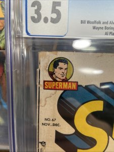Superman # 67 CGC 3.5 VG- DC Comics 1950 Al Plastino cover art